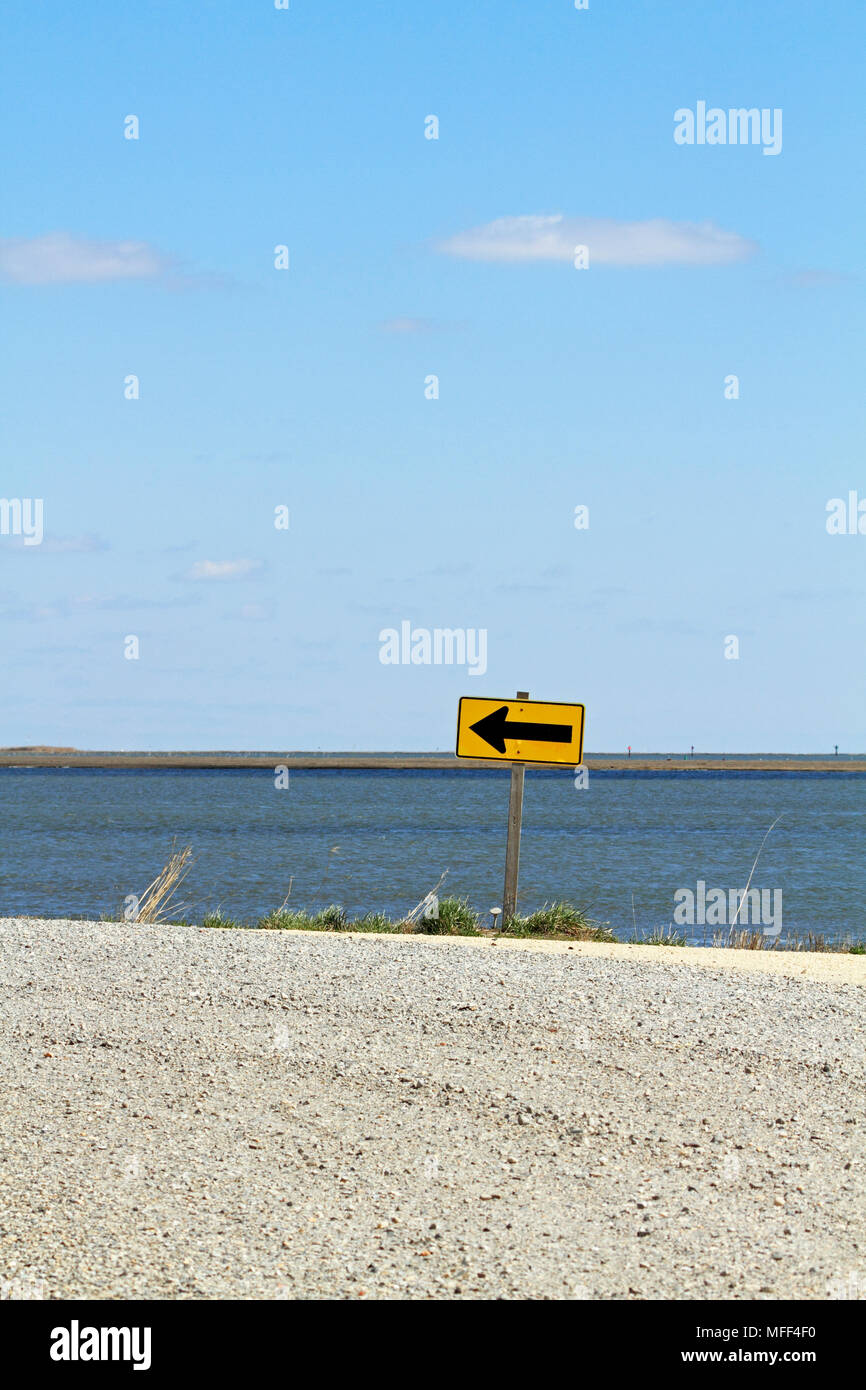 Un à gauche au bord de l'eau, Edwin B Forsythe National Wildlife Refuge, New Jersey, USA Banque D'Images