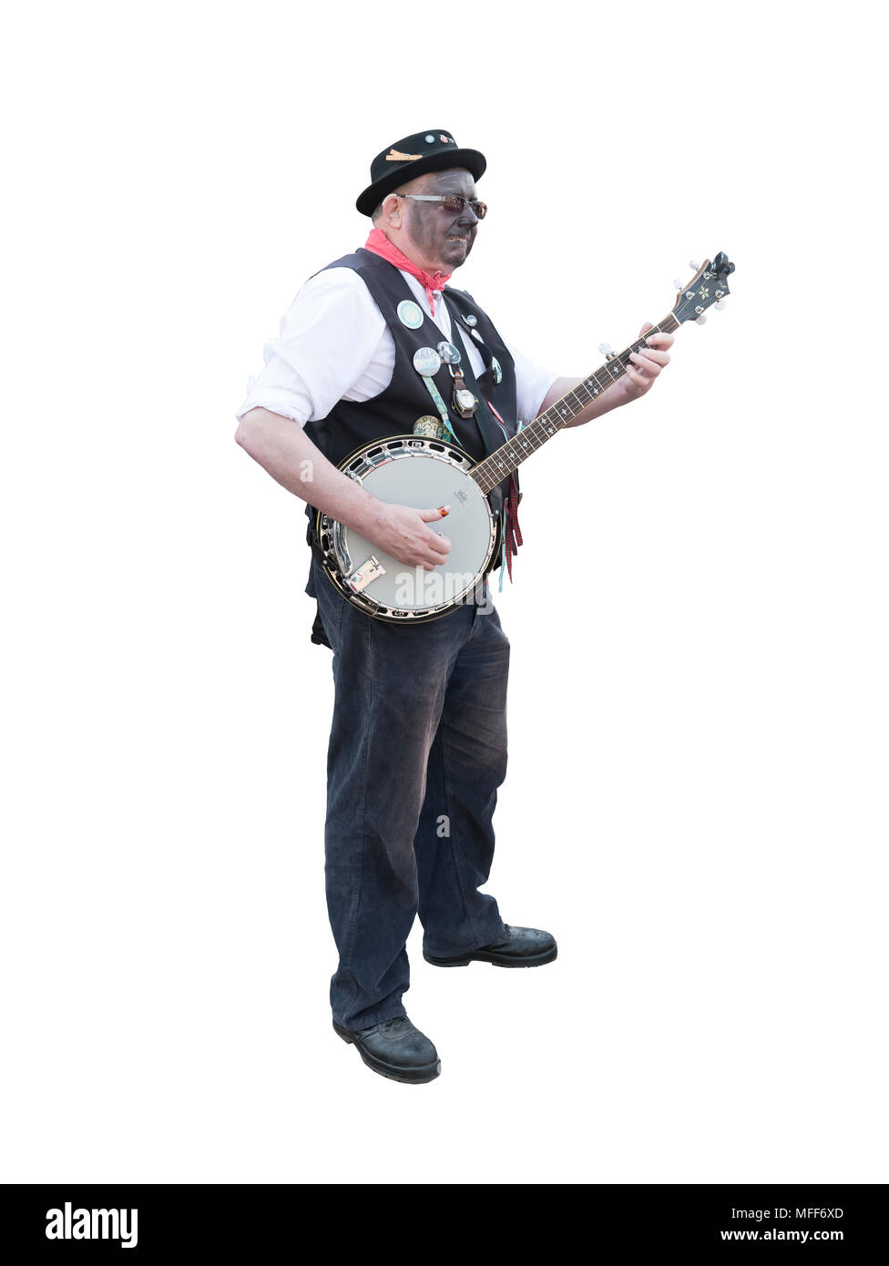 Découper l'image d'un joueur de banjo Banque D'Images