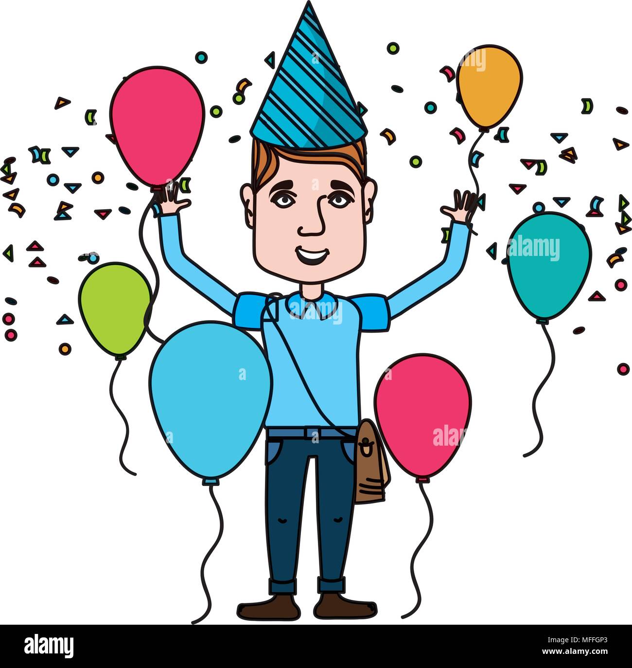 L Homme Couleur Celebration Joyeux Anniversaire Avec Des Ballons Et Un Chapeau Image Vectorielle Stock Alamy L Homme Couleur Celebration Joyeux Anniversaire Avec Des Ballons Et Un Chapeau Image Vectorielle Stock Alamy