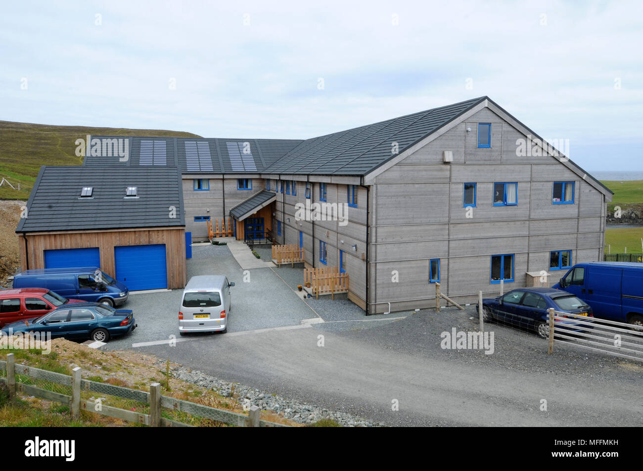 La nouvelle Fair Isle Bird Observatory sur Fair Isle une île entre les Orcades et Shetland Banque D'Images