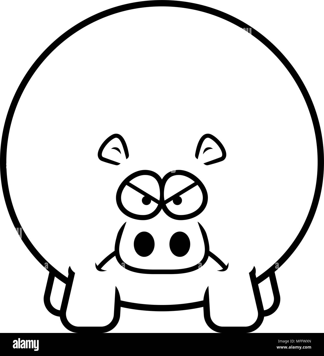 Illustration d'une caricature d'un hippo à la colère. Illustration de Vecteur