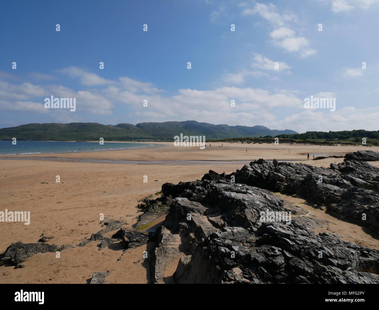 Calme, plage intacte à Ballymastocker Bay dans le comté de Donegal, Irlande. Banque D'Images