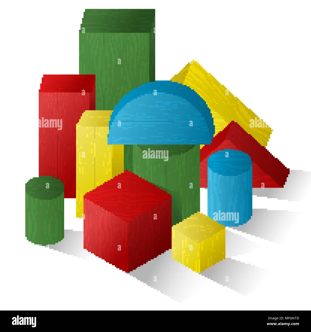 Un ensemble de formes géométriques. Jeux pour enfants. Des puzzles. Vector illustration Illustration de Vecteur