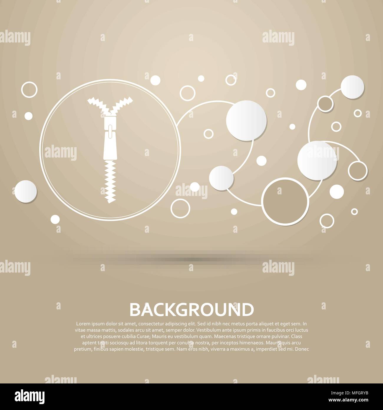 Icône Zip sur un fond brun avec un style élégant et design infographie. Vector illustration Illustration de Vecteur