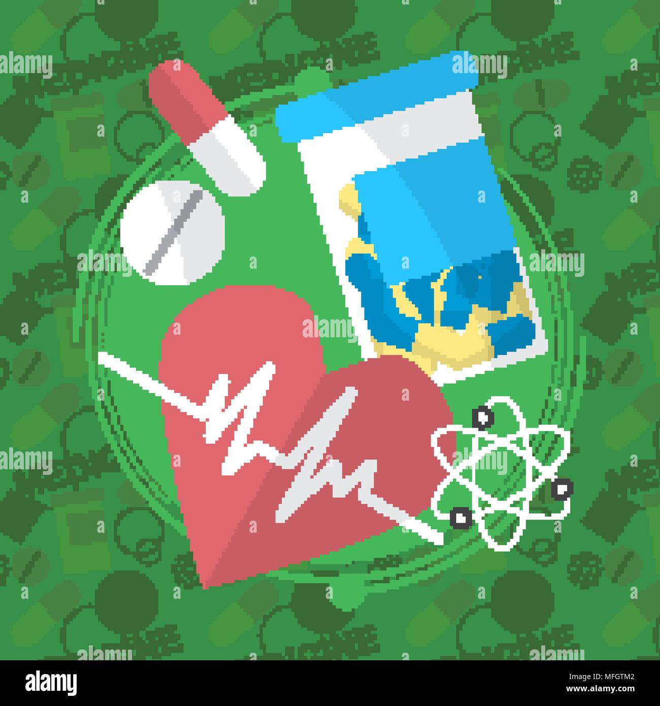 Télévision médecine icons set. Boîte de pilules, de comprimés, de pilules, de vitamines blister médicament liquide. Vector illustration Illustration de Vecteur