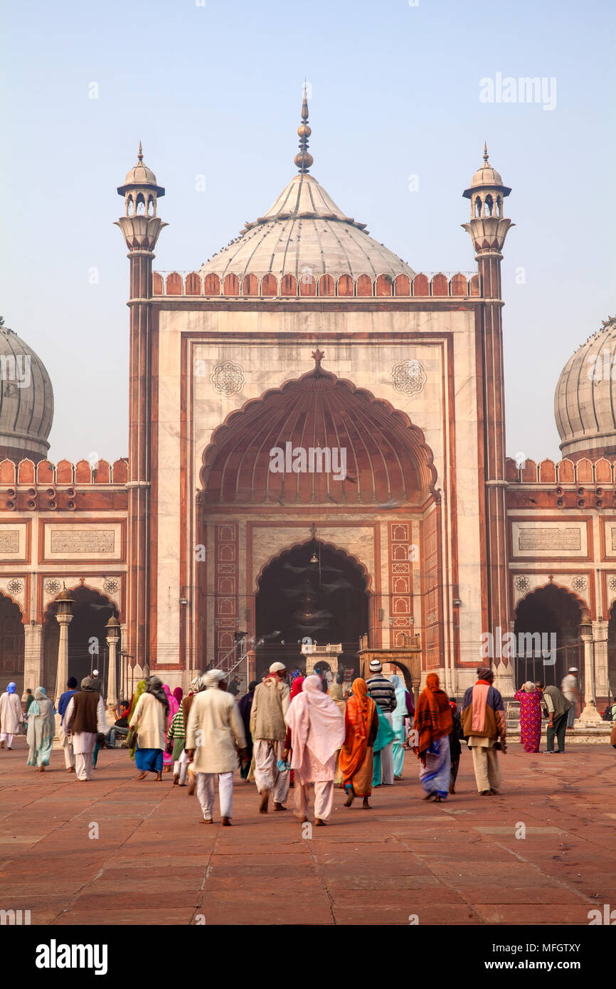 Jama Masjid (mosquée Jama), Old Delhi, Delhi, Inde, Asie Banque D'Images