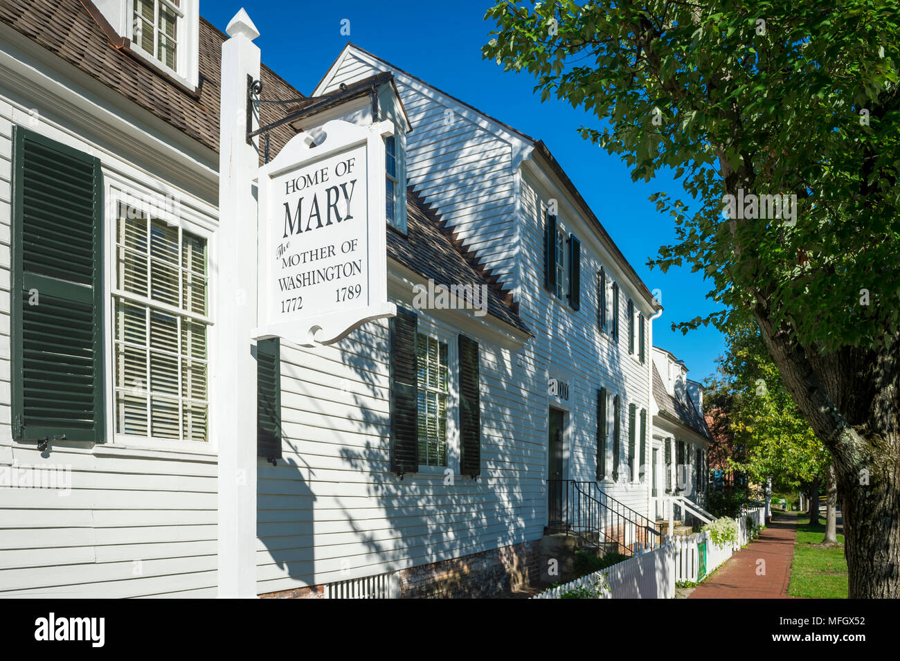 FREDERICKSBURG, États-Unis - 09 septembre 2017 : maison de Mary Ball Washington, achetée pour son fils, le président George Washington, en Virginie Banque D'Images