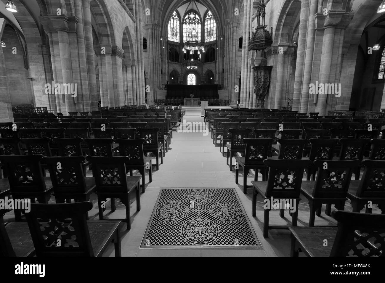 Intérieur de la cathédrale de Bâle Munster, Bâle-Ville, canton de Bâle-Ville, Suisse, Europe Banque D'Images