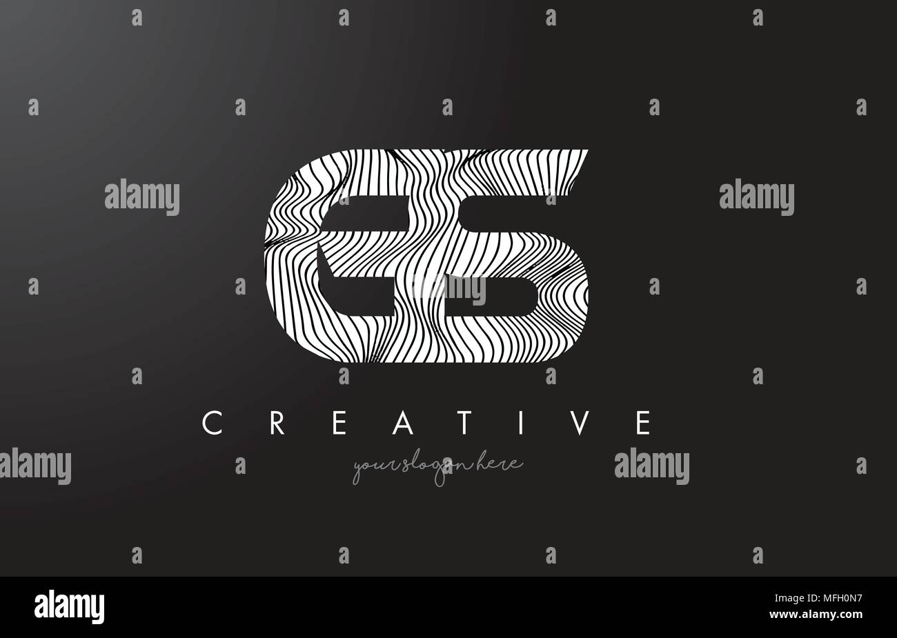 GS G S Lettre Logo avec lignes Zebra Design Texture Vector Illustration. Illustration de Vecteur