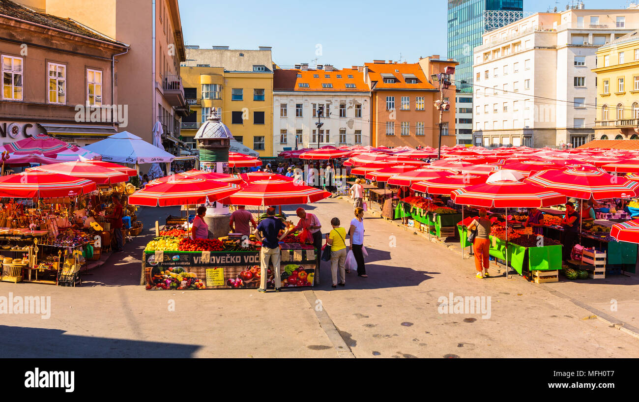 Dolac, place du marché, Zagreb, Croatie, Europe Banque D'Images
