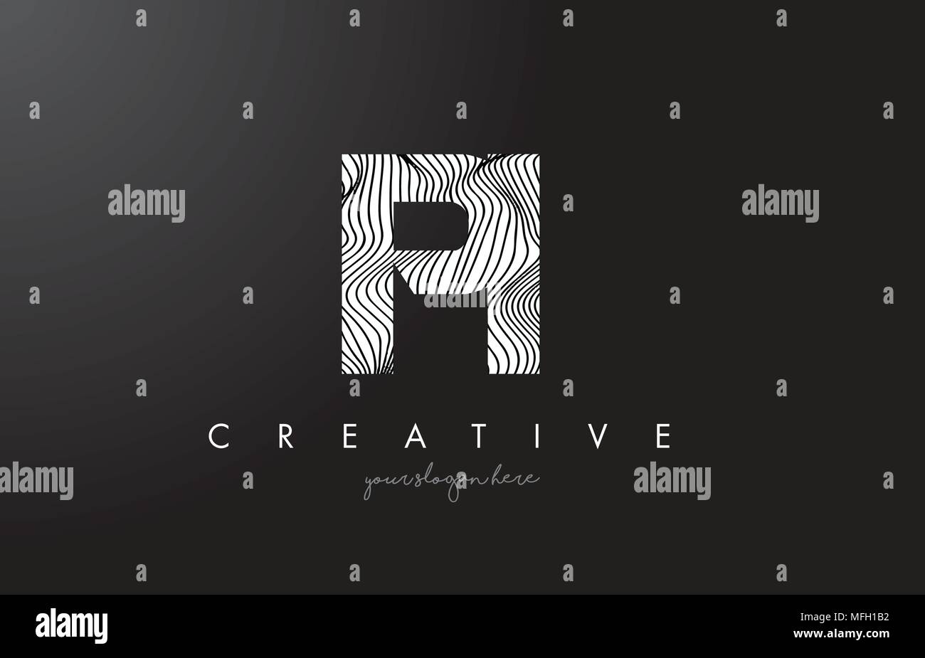 PI P I Lettre Logo avec lignes Design Zebra Texture illustration vectorielle. Illustration de Vecteur