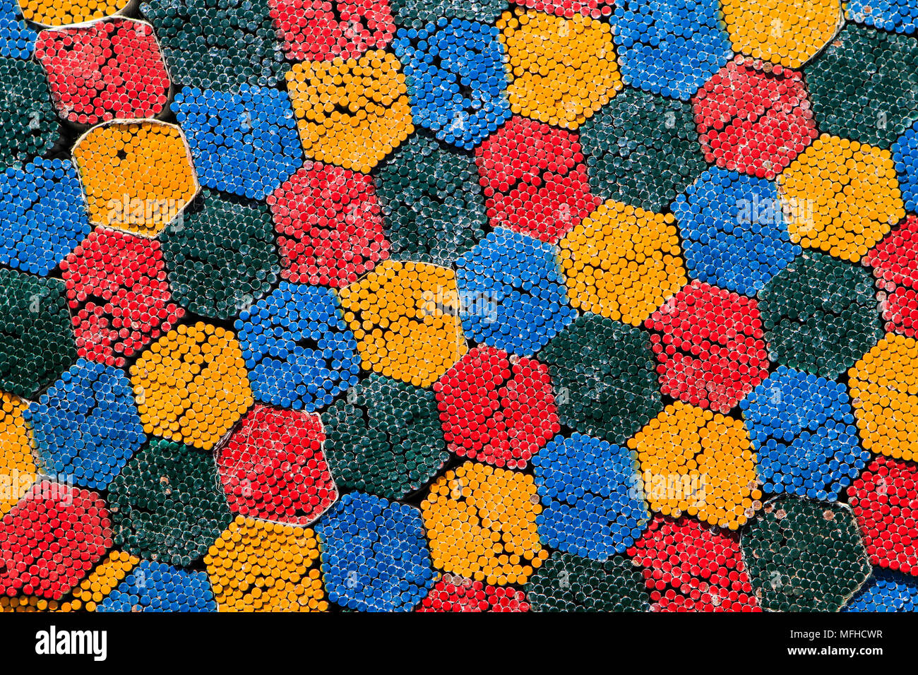 Section transversale de l'auto-ancré câble de suspension pour le nouveau San Francisco-Oakland Bay Bridge en Californie Banque D'Images