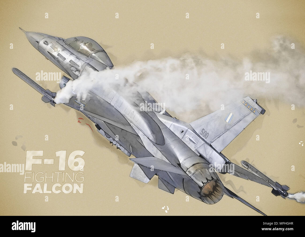 Hellenic Air Force F-16 Solo Display 'Zeus' avec Réservoirs conformes Banque D'Images