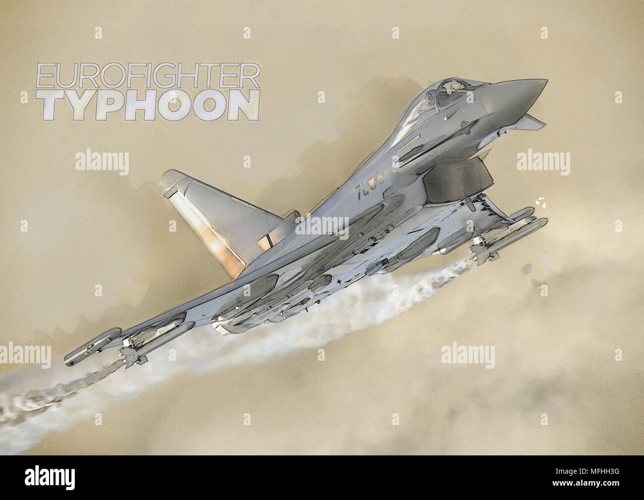 Eurofighter EF-2000 Typhoon autrichien décoller pour un vol d'affichage Banque D'Images
