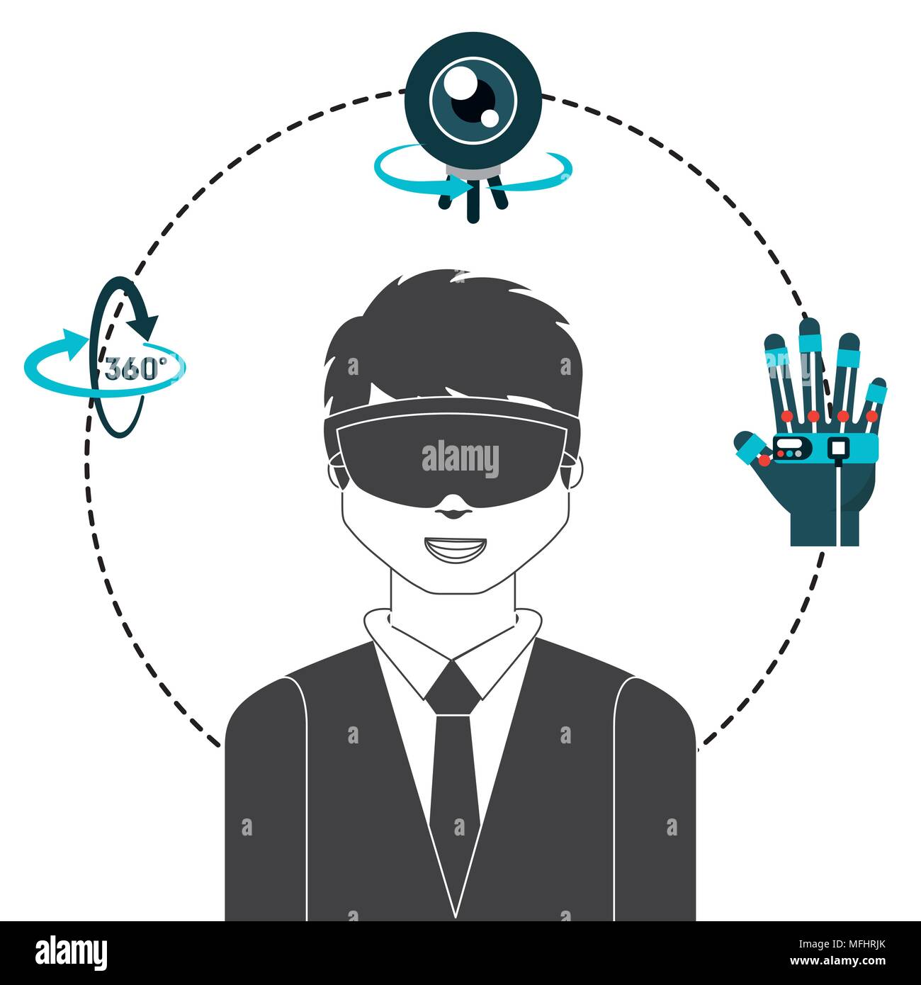 Liées à la réalité virtuelle Illustration de Vecteur