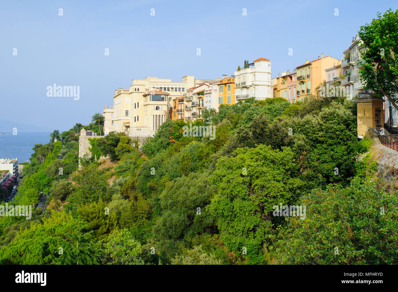Belle architecture de Monaco, le Palais du Prince de Monaco. Principauté de Monaco est le deuxième plus petit et le plus densément peuplé pays Banque D'Images