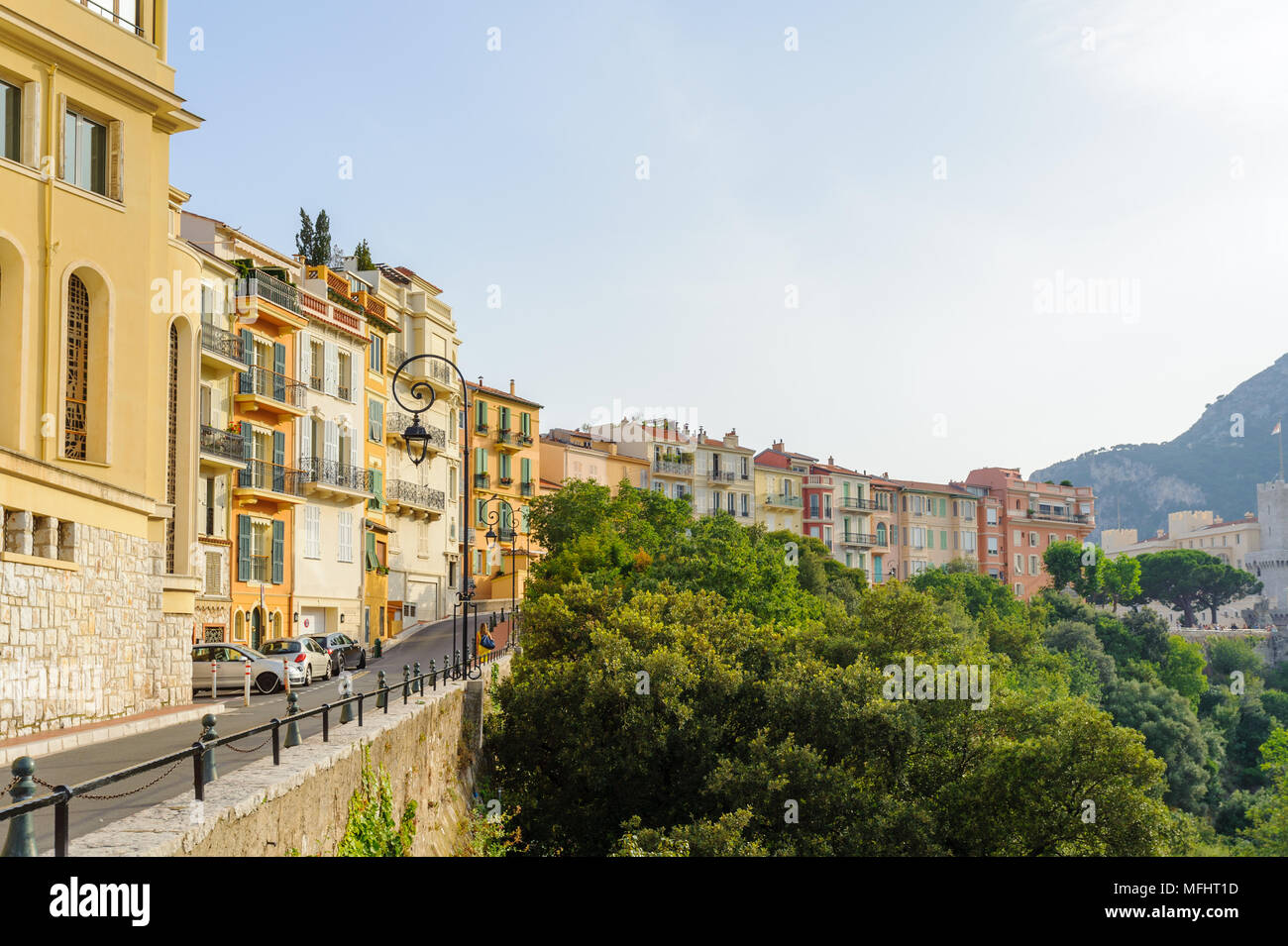 Belle architecture de Monaco, le Palais du Prince de Monaco. Principauté de Monaco est le deuxième plus petit et le plus densément peuplé pays Banque D'Images