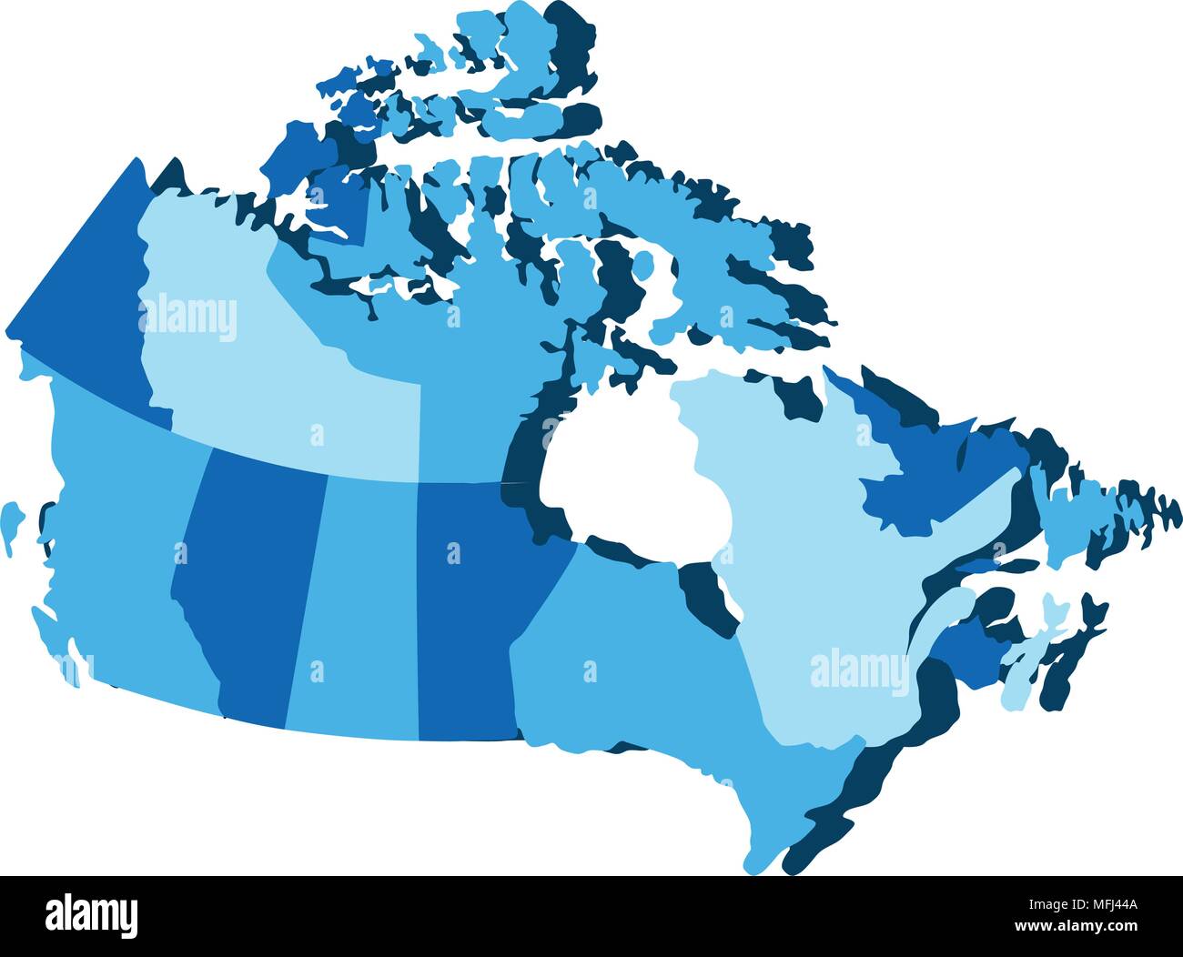 Carte politique du Canada Illustration de Vecteur