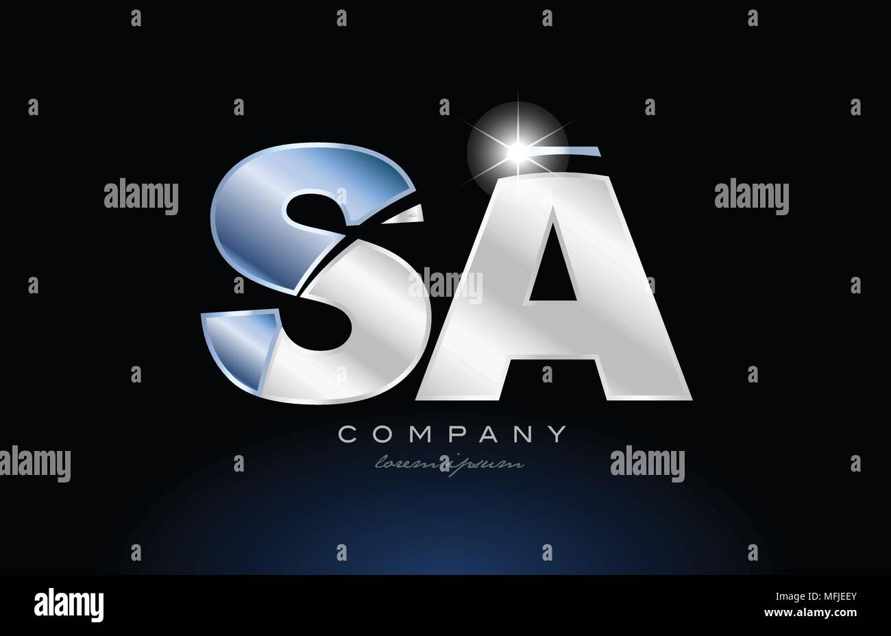 Lettre De L Alphabet Sa S Un Logo En Metal De Couleur Bleu Convient Pour Une Societe Ou Entreprise Image Vectorielle Stock Alamy