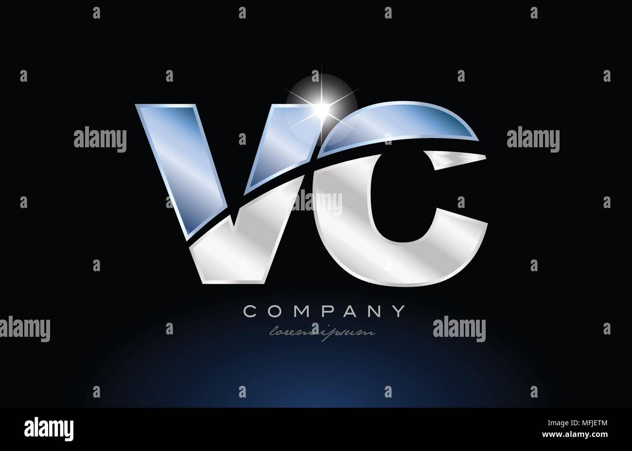Lettre de l'alphabet v vc c logo design avec couleur bleu métal adapté pour une société ou entreprise Illustration de Vecteur Lettre de l'alphabet v vc c logo design avec couleur bleu métal adapté pour une société ou entreprise Illustration de Vecteur
