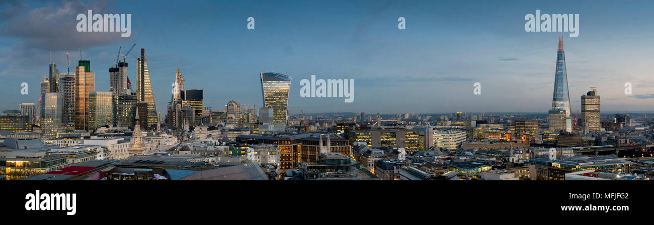 Panorama de la ville de Saint Pauls, City of London, Londres, Angleterre, Royaume-Uni, Europe Banque D'Images