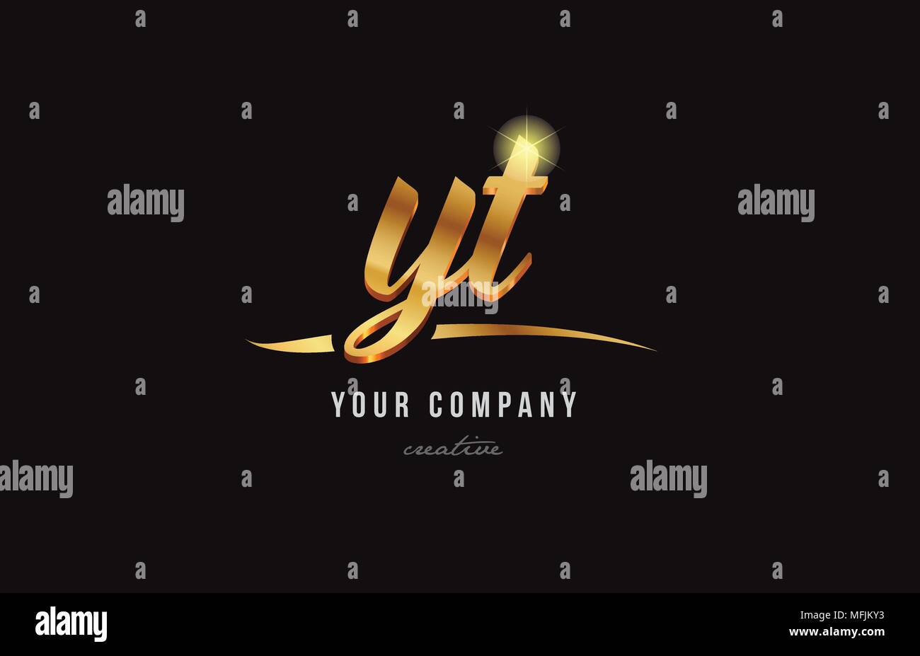 Or lettre alphabet yt Y t combinaison logo design adapté pour une société ou entreprise Illustration de Vecteur