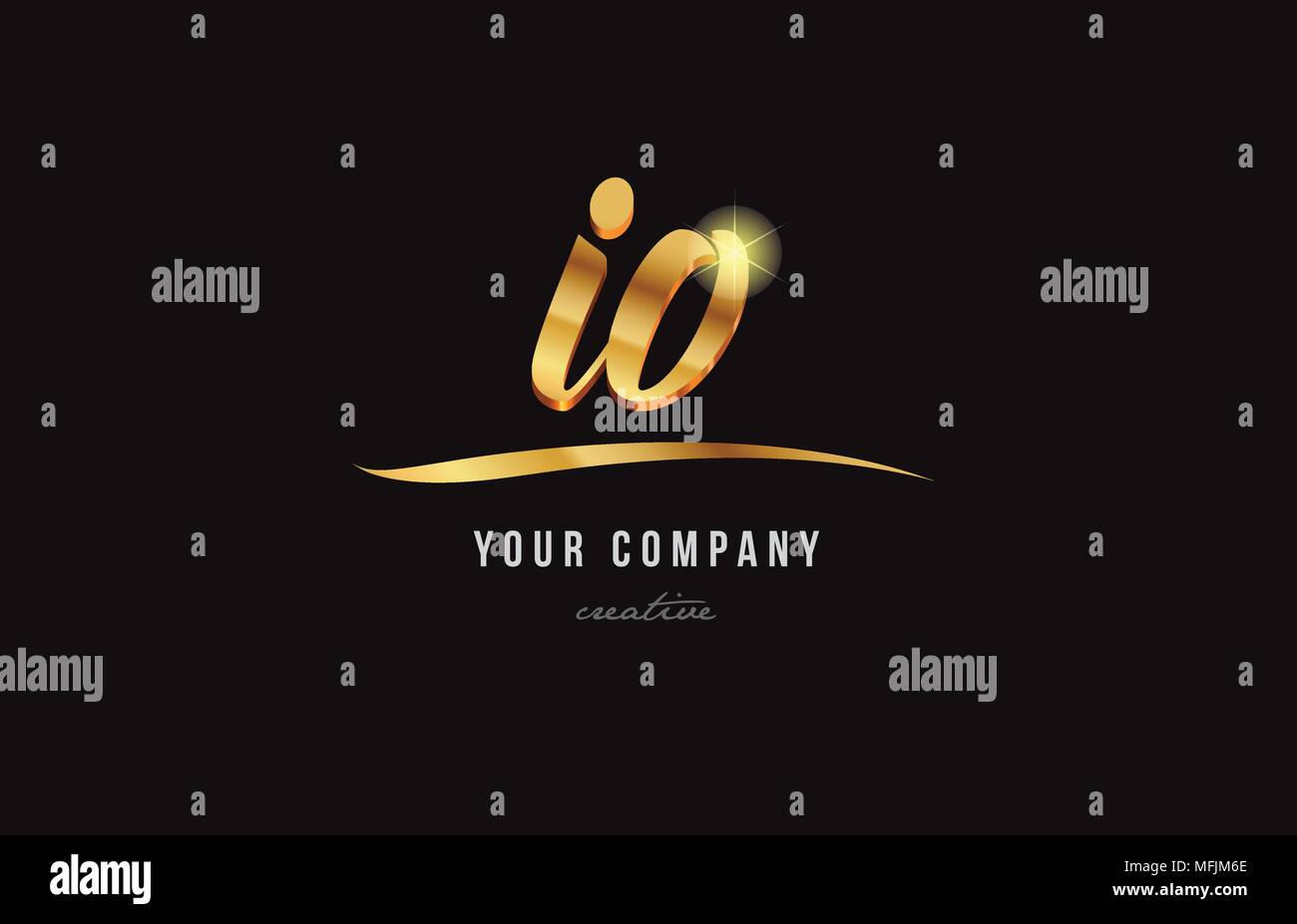 Lettre alphabet or io i o combinaison logo design adapté pour une société  ou entreprise Image Vectorielle Stock - Alamy