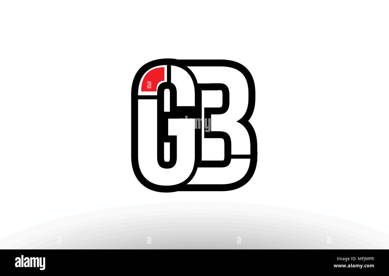 Noir et blanc lettre alphabet go g b combinaison logo design adapté pour une société ou entreprise Illustration de Vecteur