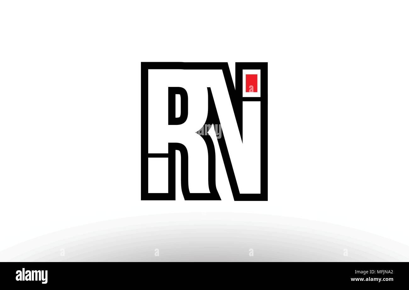 Lettre alphabet noir et blanc rn r n combinaison logo design adapté pour une société ou entreprise Illustration de Vecteur