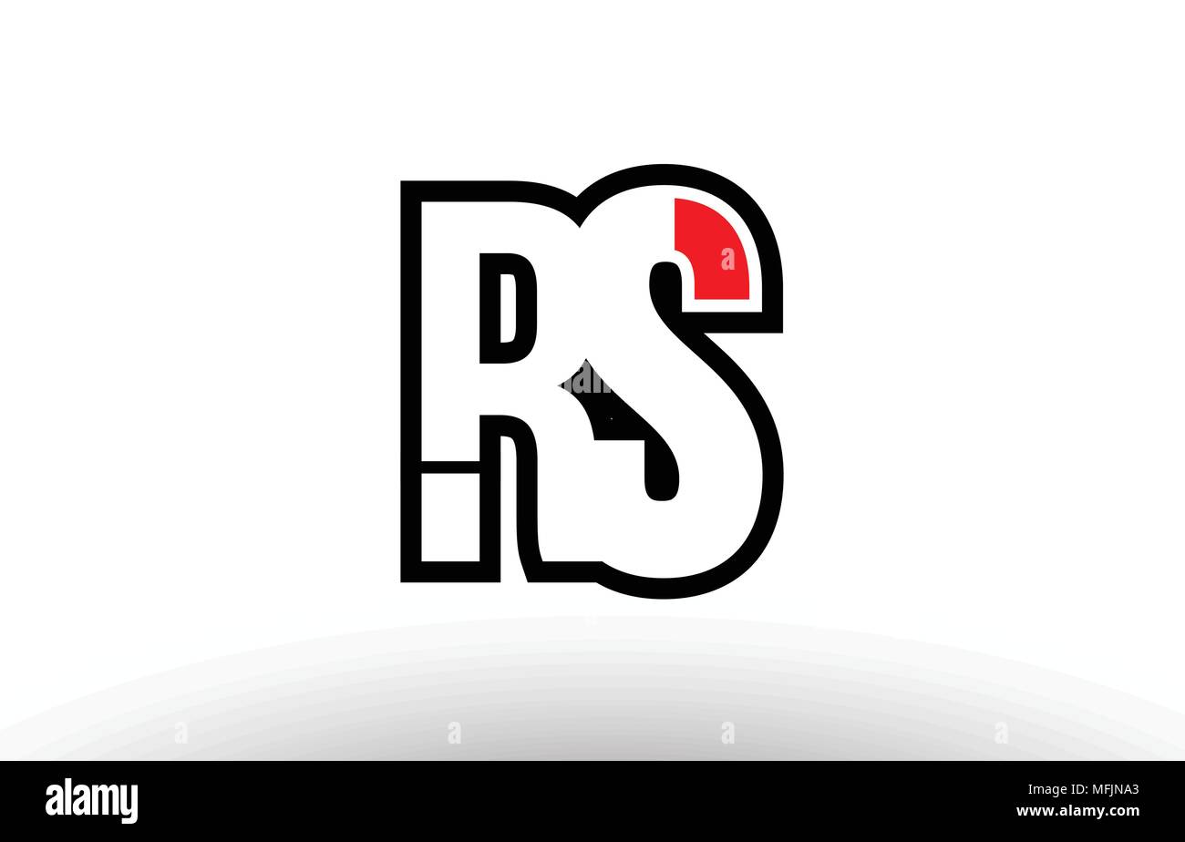 Lettre alphabet noir et blanc logo rs r s design combinaison approprié pour une société ou entreprise Illustration de Vecteur