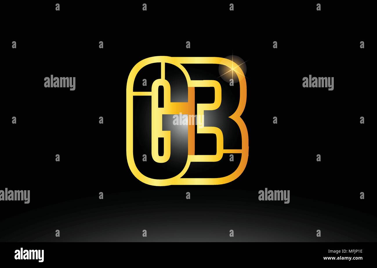 Or noire lettre alphabet go g b combinaison logo design adapté pour une société ou entreprise Illustration de Vecteur
