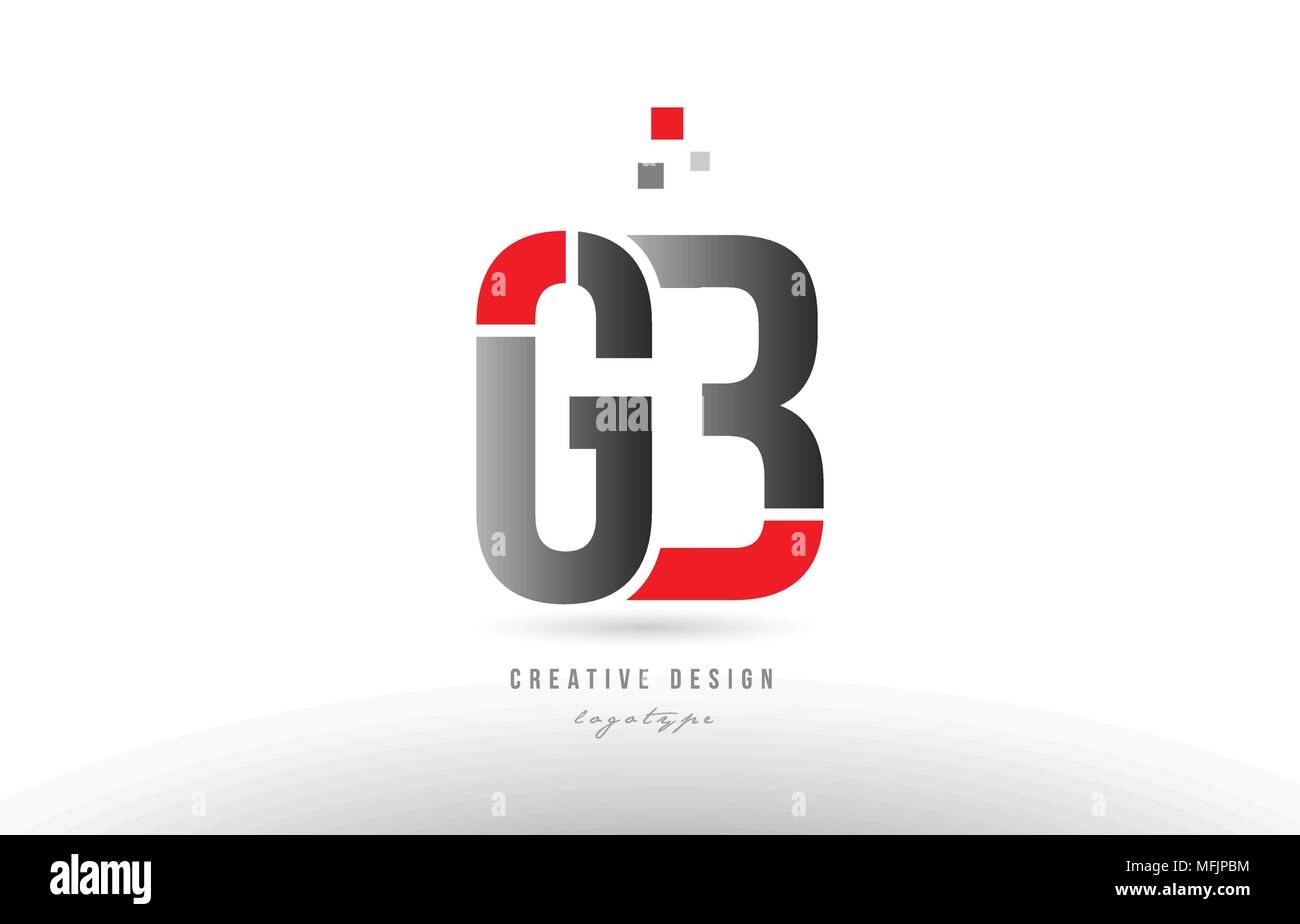 Gris Rouge lettre alphabet go g b combinaison logo design adapté pour une société ou entreprise Illustration de Vecteur