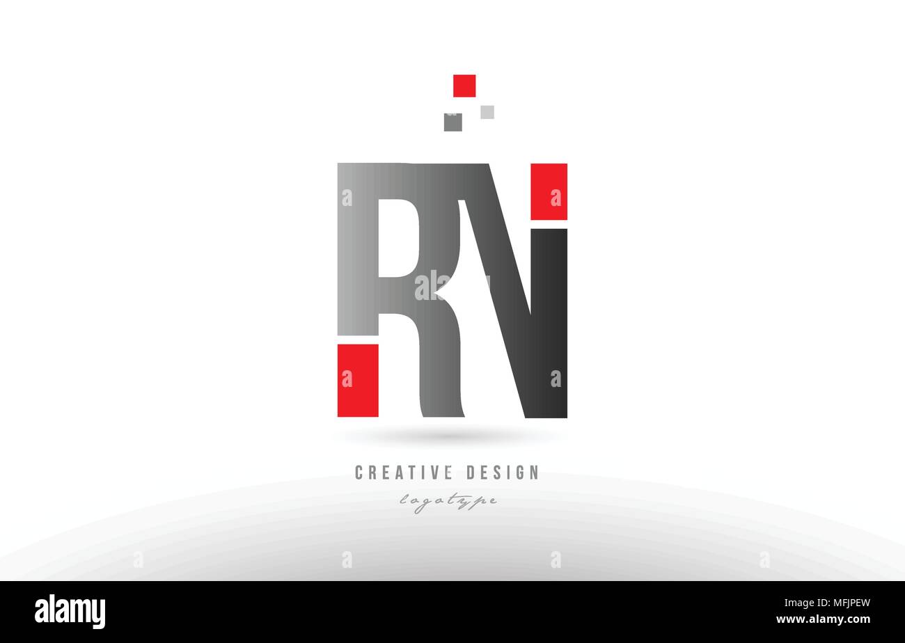 Lettre alphabet gris rouge rn r n combinaison logo design adapté pour une société ou entreprise Illustration de Vecteur