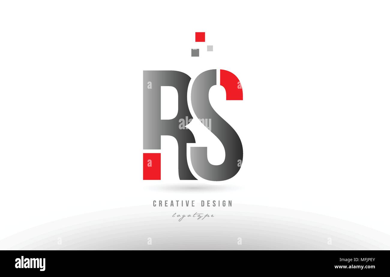 Lettre alphabet gris rouge rs r s combinaison logo design adapté pour une société ou entreprise Illustration de Vecteur