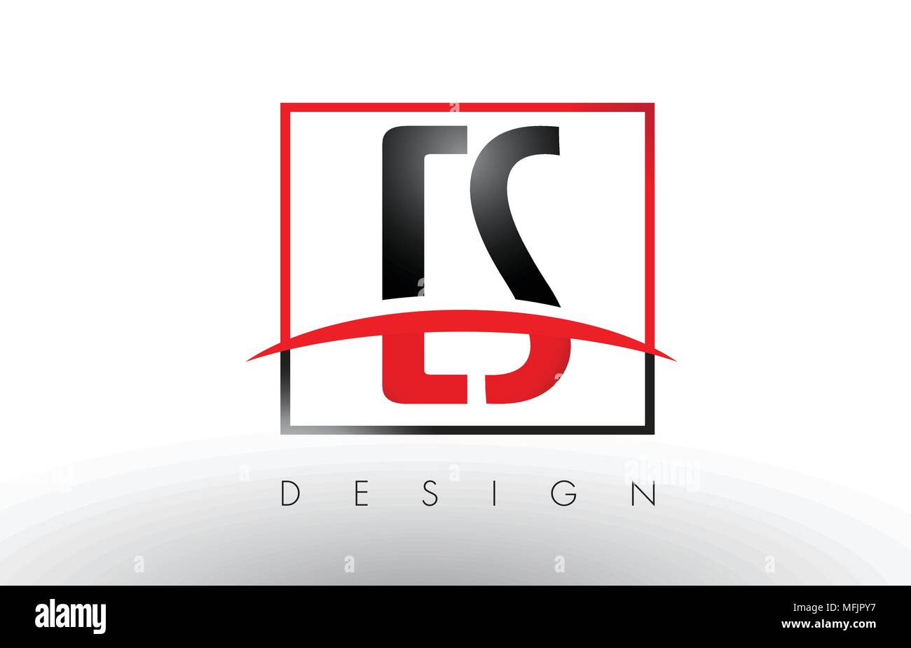 CS C S Les lettres du logo avec les couleurs rouge et noir et Swoosh. Vecteur de conception créative lettre. Illustration de Vecteur