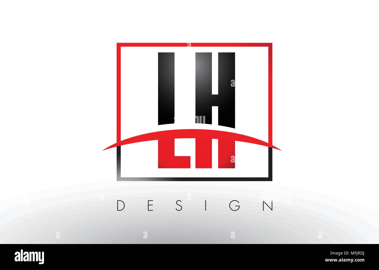 LH L H Les lettres du logo avec les couleurs rouge et noir et Swoosh. Vecteur de conception créative lettre. Illustration de Vecteur