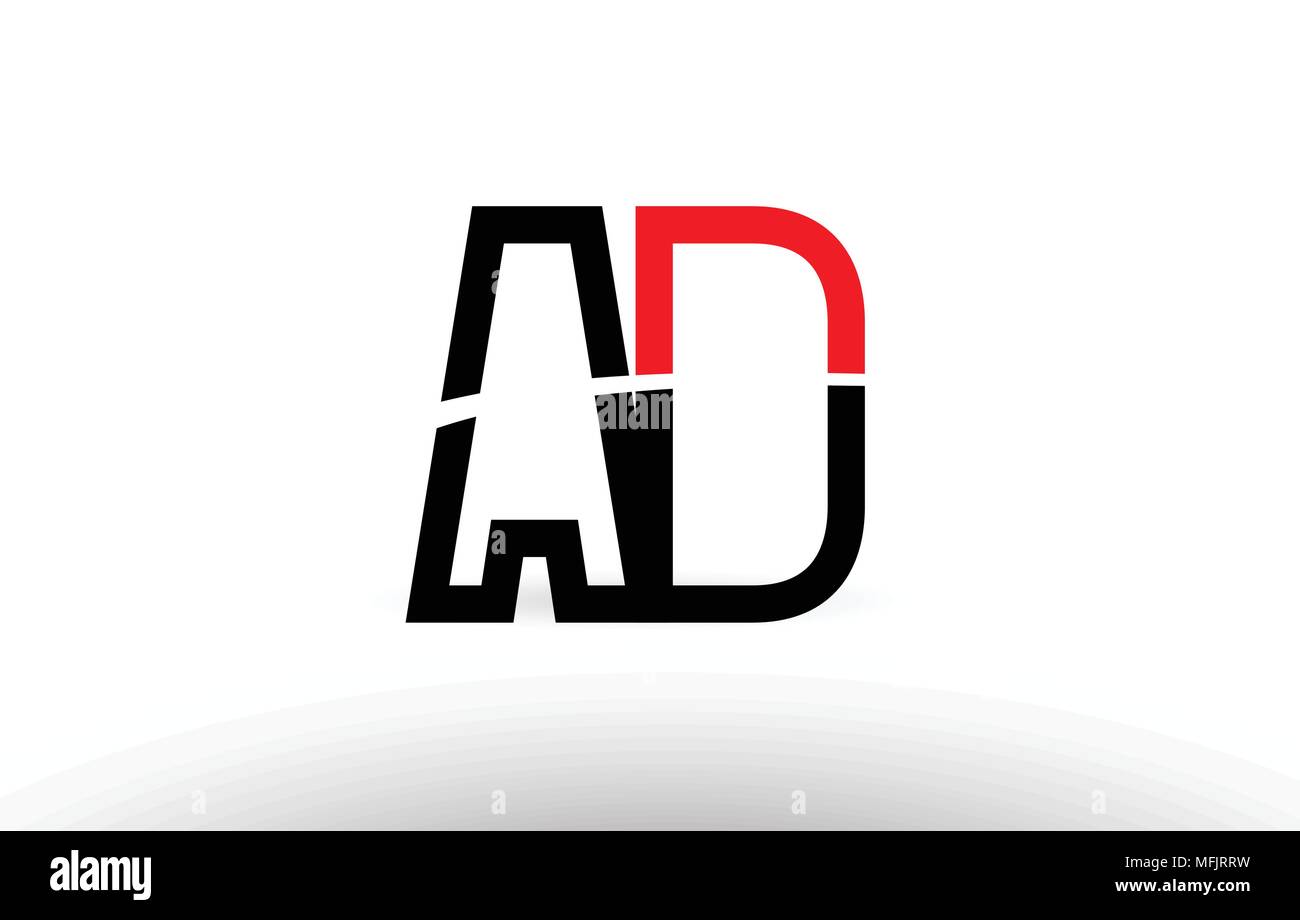 Noir blanc et rouge lettre de l'alphabet d'une combinaison ad logo design adapté pour une société ou entreprise Illustration de Vecteur