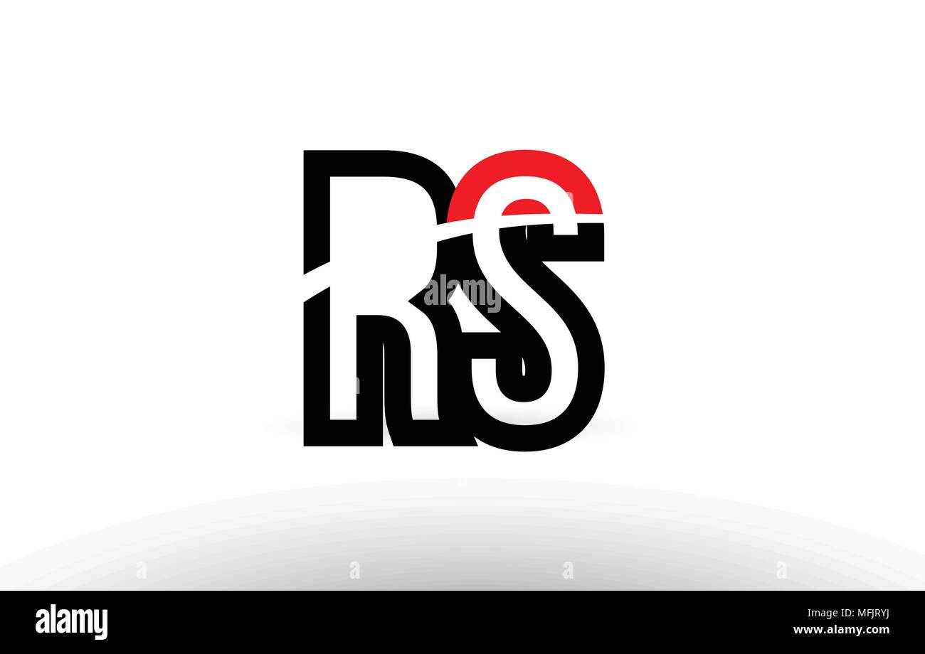 Noir blanc et rouge lettre alphabet rs r s combinaison logo design adapté pour une société ou entreprise Illustration de Vecteur
