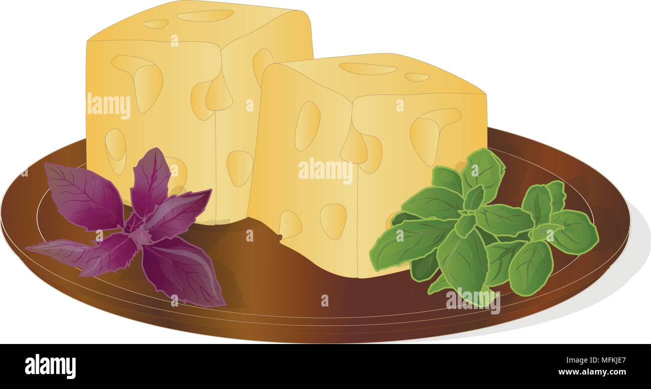 Lait biologique fromage aliments frais. Illustration de Vecteur
