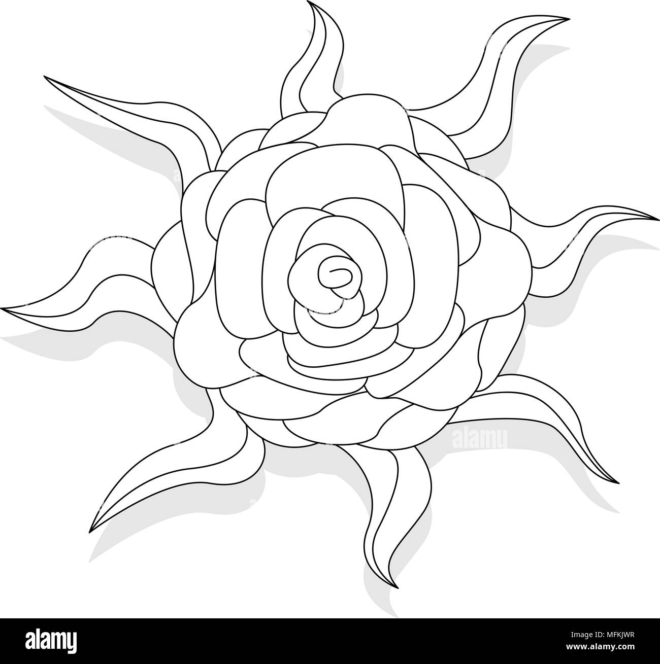 Situé sur l'illustration Fantasy flower white isolated Illustration de Vecteur