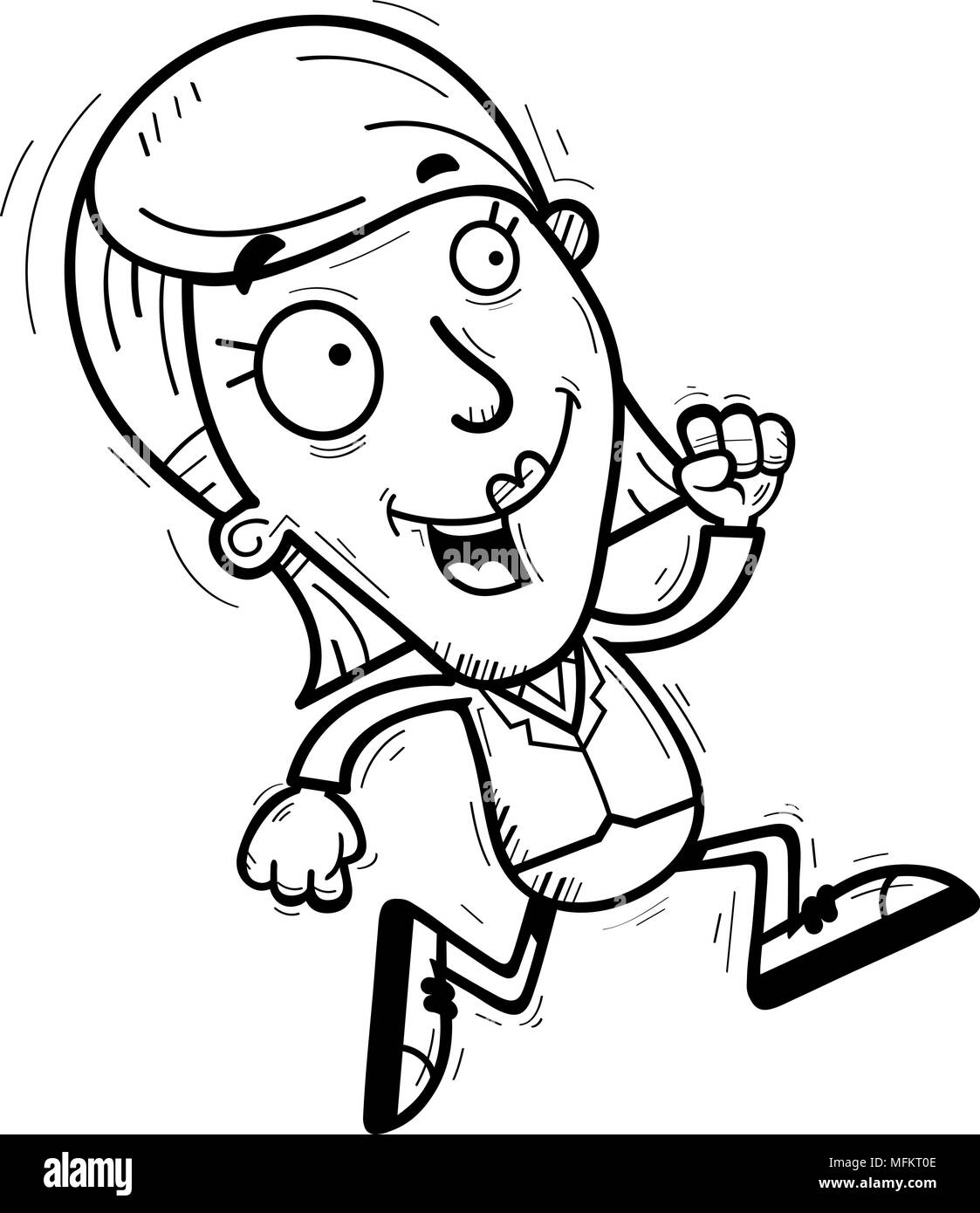 Un cartoon illustration de une femme d'exécution. Illustration de Vecteur
