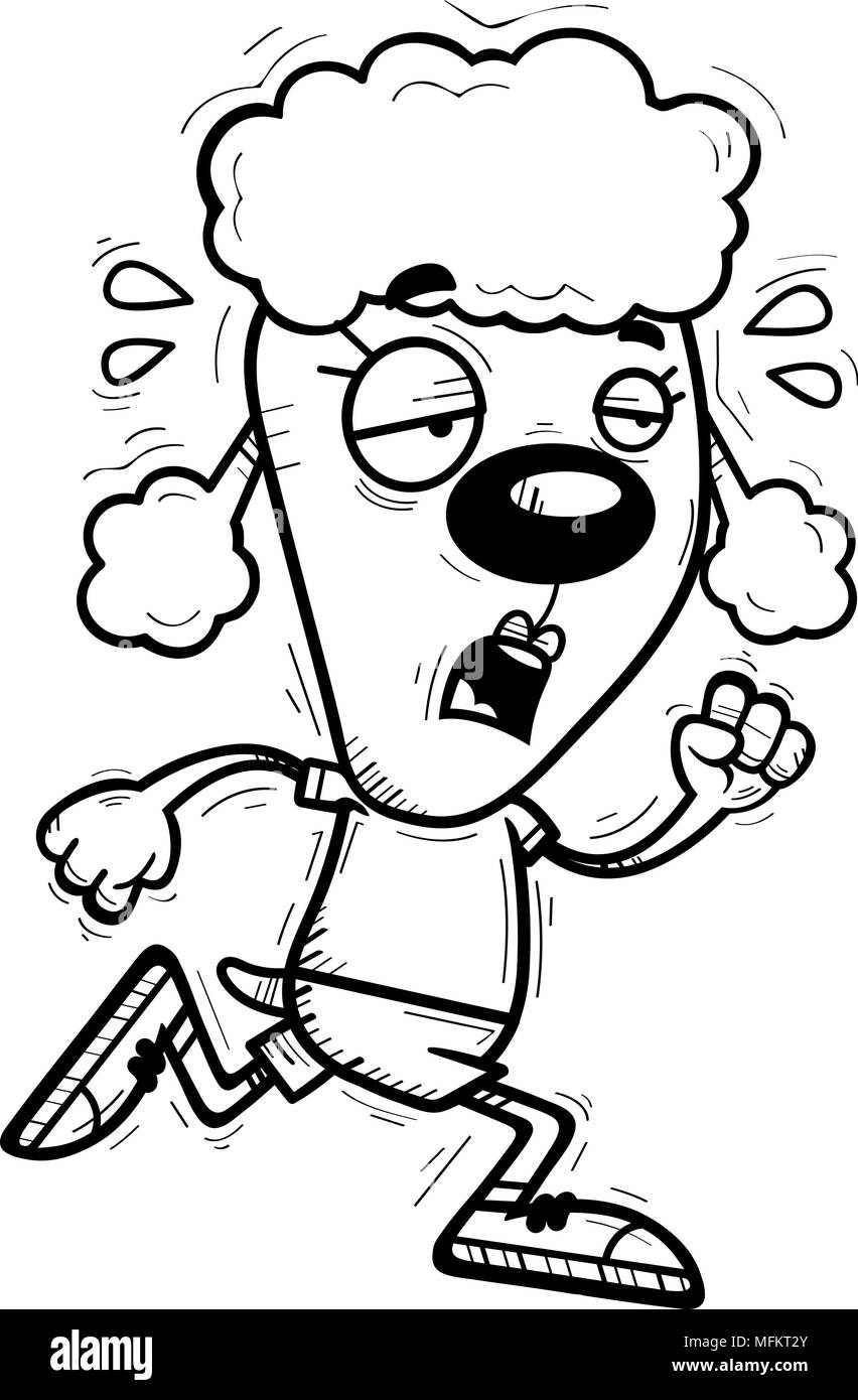 Illustration d'une caricature d'un caniche et d'exécution à épuisé. Illustration de Vecteur Illustration d'une caricature d'un caniche et d'exécution à épuisé. Illustration de Vecteur
