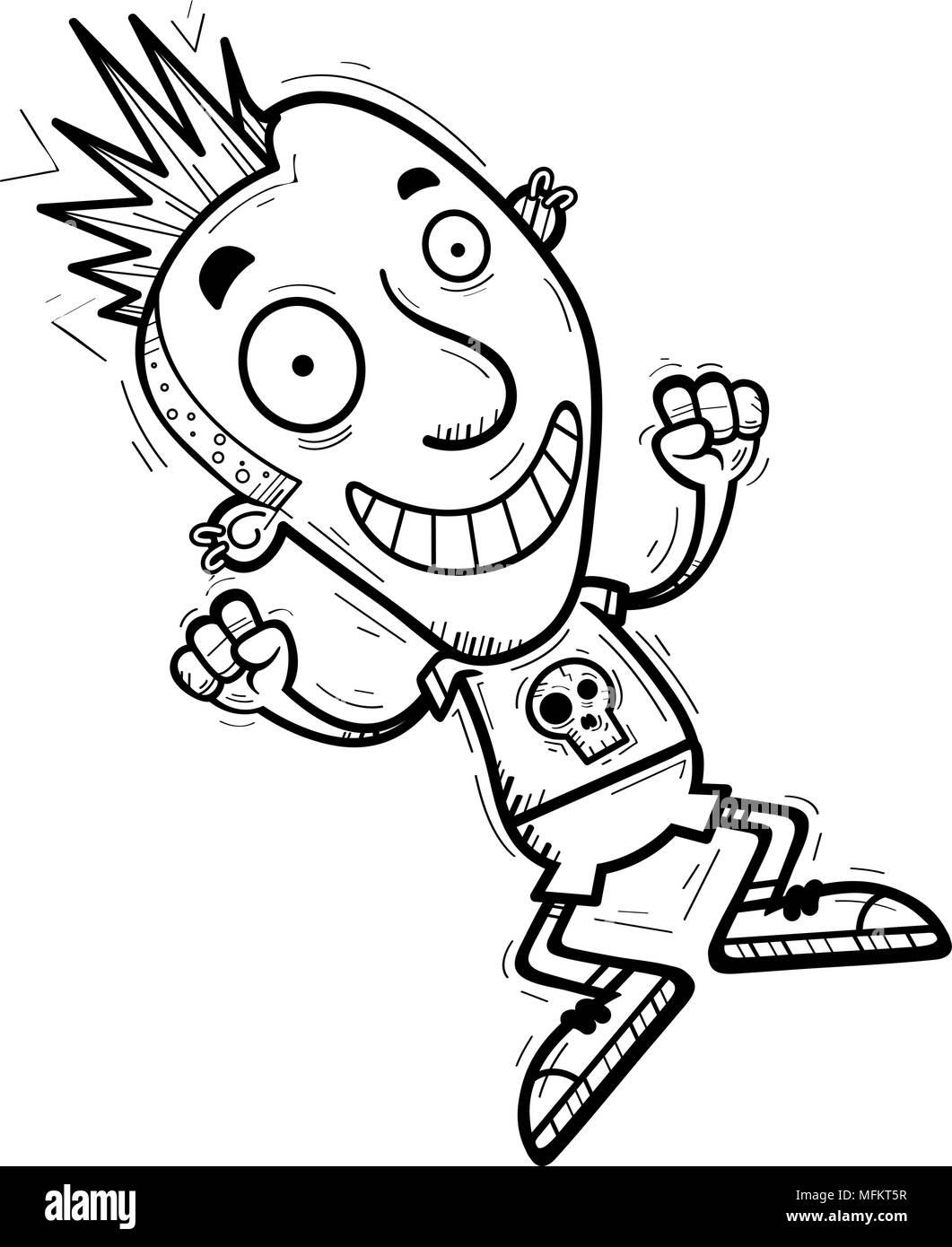 Un cartoon illustration d'un punk de saut. Illustration de Vecteur