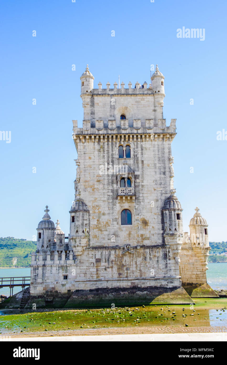 Tour de Belem. C'est un patrimoine de l'UNESCO et l'une des sept merveilles du Portugal Banque D'Images