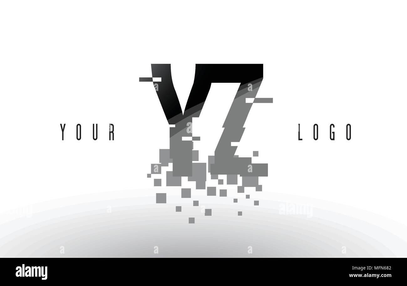 Y Z Lettre Yz Pixel Logo Numerique Avec Shattered Cases Noires Lettres Creatif Vector Illustration Image Vectorielle Stock Alamy