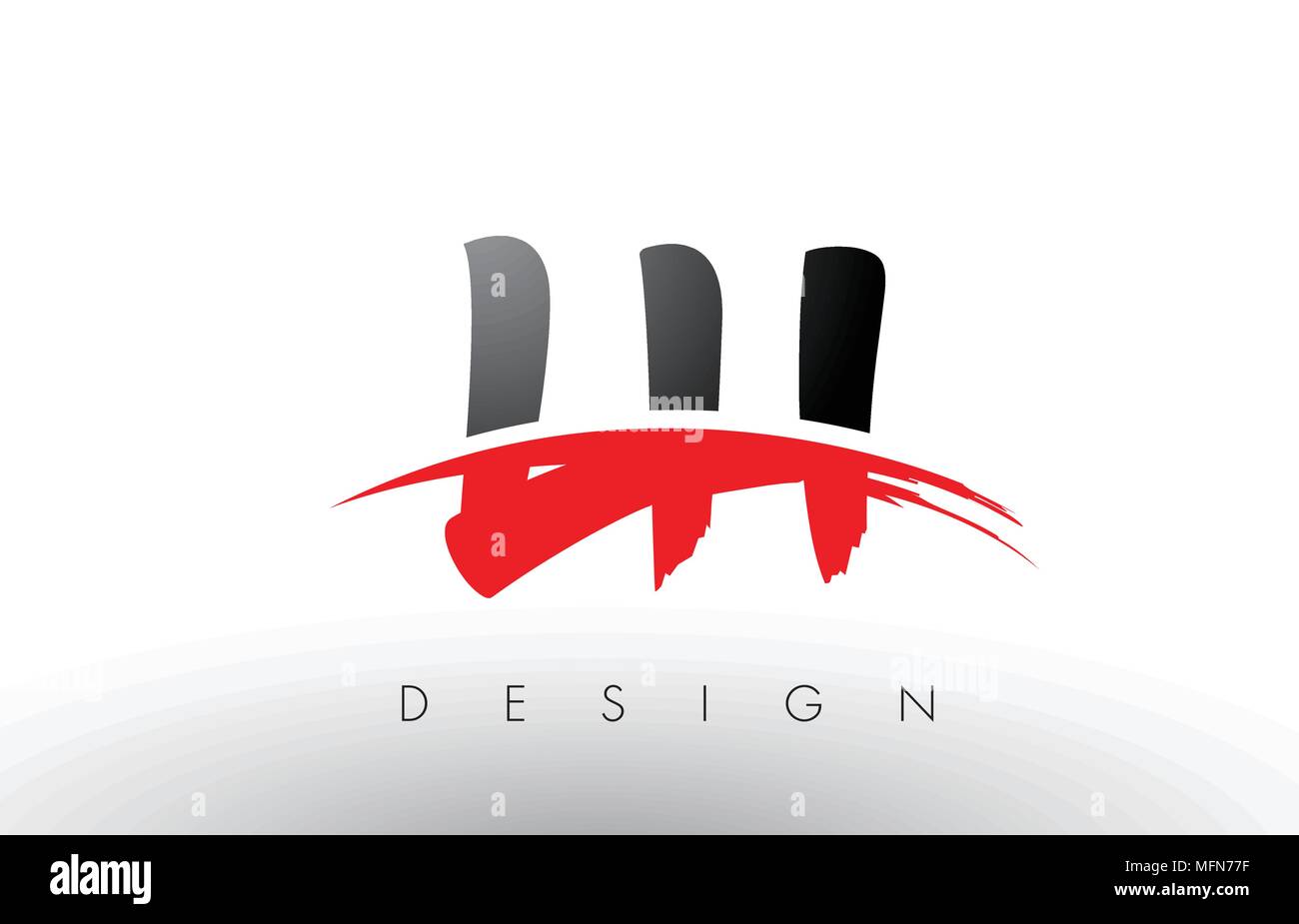 LH L H Pinceau les lettres du logo design avec des couleurs rouge et noire et Pinceau Lettre Concept. Illustration de Vecteur