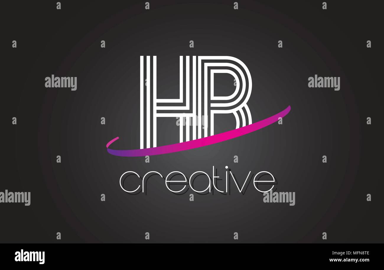 HB H B Lettre avec Logo Design Lignes et violet Swoosh Vector Illustration des lettres. Illustration de Vecteur