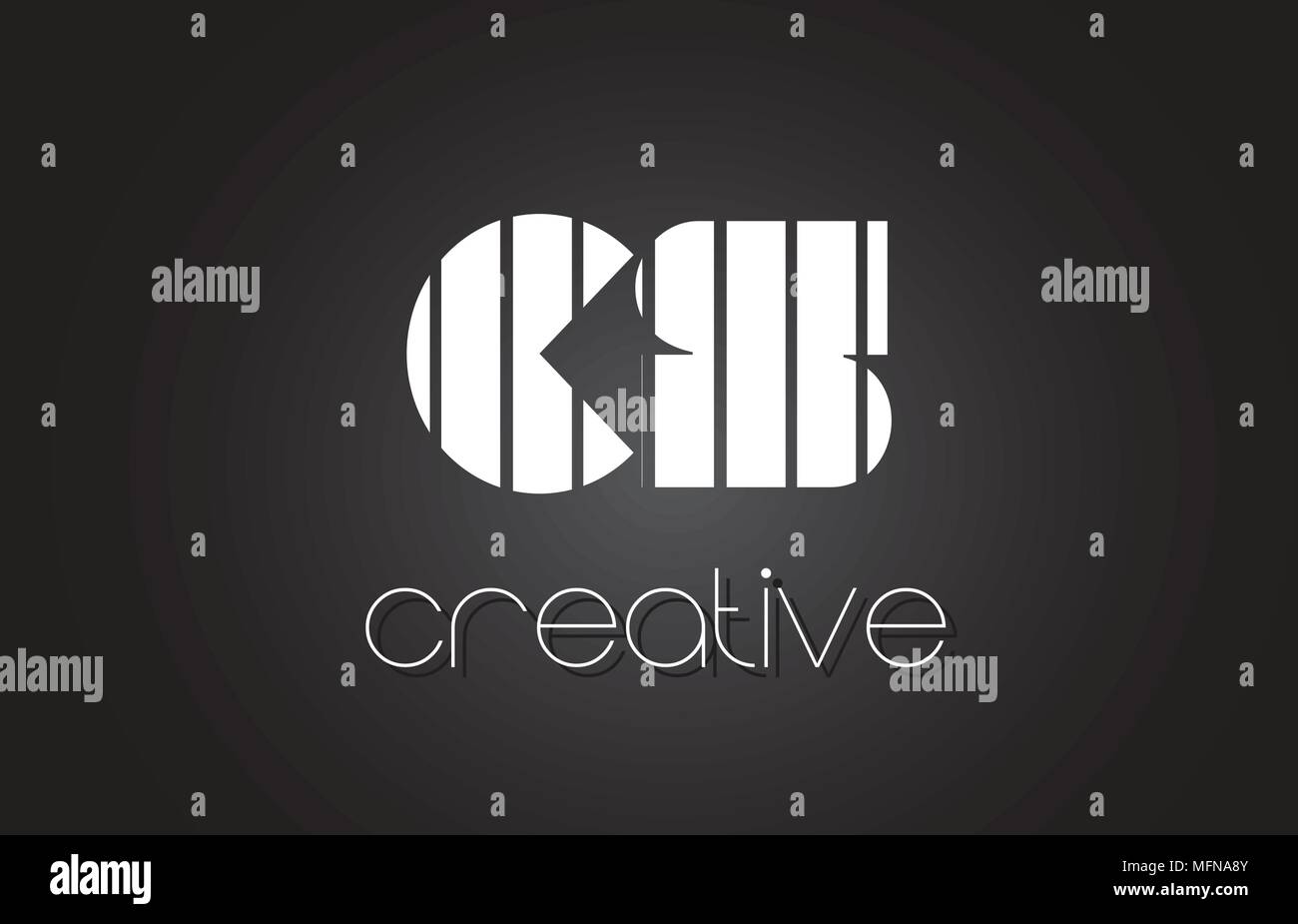 CS C S Creative Lettre Logo Design avec des lignes blanches et noires. Illustration de Vecteur
