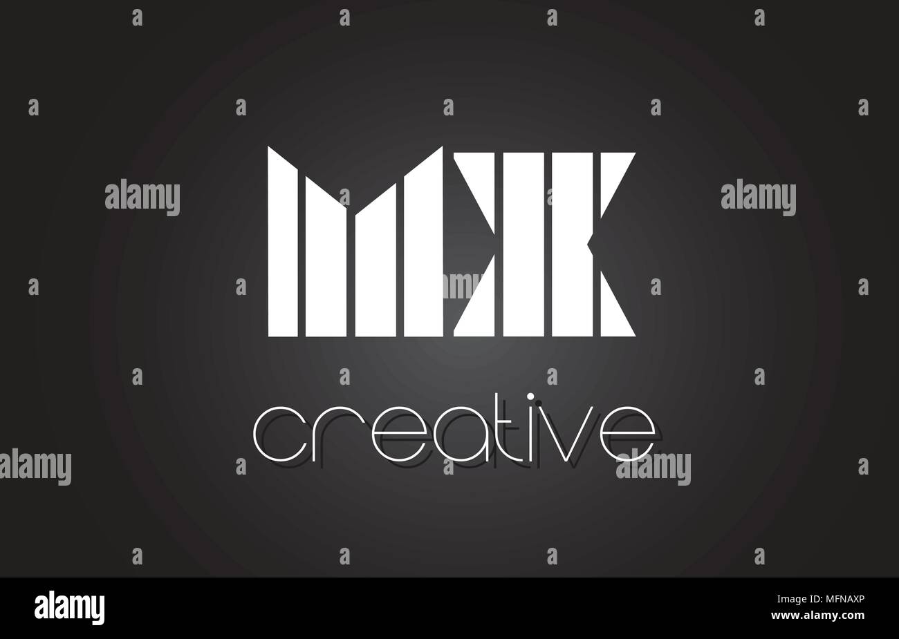 MX M X Creative Lettre Logo Design avec des lignes blanches et noires. Illustration de Vecteur