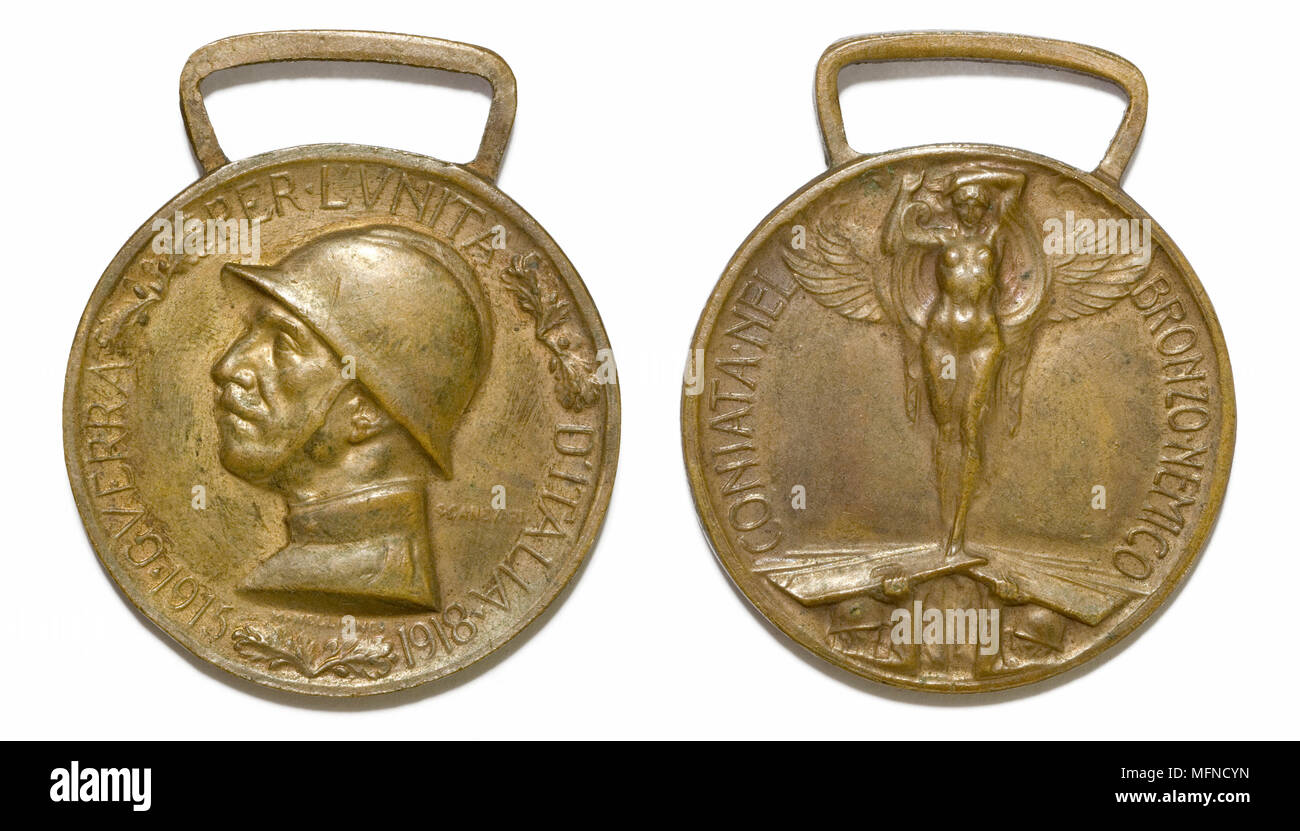 Médaille de la PREMIÈRE GUERRE MONDIALE, italien Banque D'Images